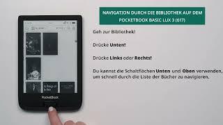 Navigation durch die Bibliothek auf dem PocketBook Basic Lux 3 (617)