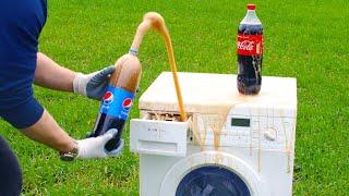 Coca-Cola vs Washing Machine Bomb Explosion Inside 