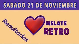 Resultado del Sorteo de Melate Retro del dia sabado 21 de Noviembre de 2020