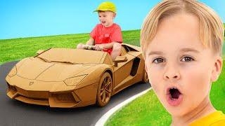 Cardboard Cars Challenge for kids