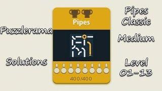 Puzzlerama Solutions - Pipes Classic Medium ( Level 01-13 )