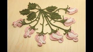 БУТОН РОЗЫ СТЕБЕЛЁК вязание крючком МК Tutorial: how to crochet a rose