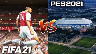 FIFA 21 vs PES 2021 - ESTÁDIOS Comparação | 5 ESTÁDIOS QUE ESTÃO NO FIFA E NO PES