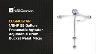 Cosmostar 1/8HP 55 Gallon Pneumatic Agitator Adjustable Drum Bucket Paint Mixer