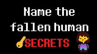 Undertale naming screen secrets!