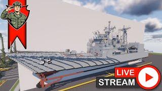 LIVE - MINECRAFT: SNOW DAY! Building USS Bunker Hill Ticonderoga-Class Cruiser!