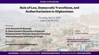 April 4: Panel Discussion on Rule of Law in Afghanistan