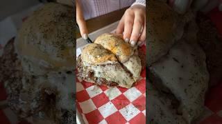 The FRENCH ONION SOUP BURGER from Tony Beef in Galloway, New Jersey is INCREDIBLE!  #DEVOURPOWER
