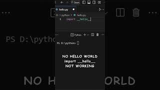 No Hello World | import __hello__ does not work anymore | #python #programming #coding #shorts