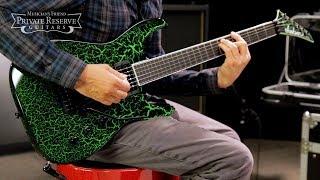 Jackson Custom Select Soloist Electric Guitar, Black Green Crackle