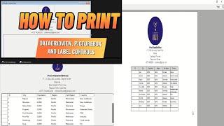 How to print Datagridview, Picturebox and Label controls | C# Windows Form | With Source code