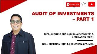 AP. Audit of Investments Part 1 (Ref: AP book of Mina, Asuncion and Ngina)