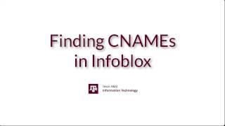 Finding CNAMEs in Infoblox