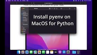 Python install with pyenv on Mac