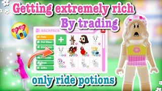 Getting Extremely Rich by trading only ride potions in adopt me 