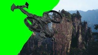 Avatar Scorpion Gunship after video effects - green screen effects - free use