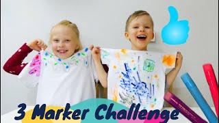 3 Marker Challenge | Design your own T-shirt | Adriana and Markus adventure