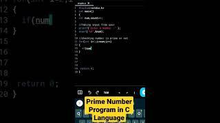 Prime Number program in C Language