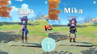 Solo Eula vs with Mika ! How much is the Difference? Gameplay DMG COMPARISON [ Genshin Impact ]