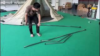 How to Set up DANCHEL OUTDOOR B2A Bell Tent(without center pole version)