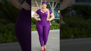 Grace in Motion: Flight Attendant Walk Through Modern Terminal #model #crewlife #flightattendant