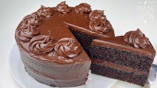 Moist CHOCOLATE CAKE With Cocoa Powder Recipes | Homemade Chocolate Frosting | No Chocolate