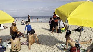  Beautiful day at Copacabana beach Brazil | beach walk 4k