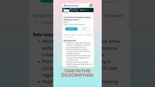 Financial Crime Compliance Analyst in Dubai on 02-May-2025