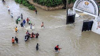 Neighbourhoods submerged following flash floods in the Horn of Africa
