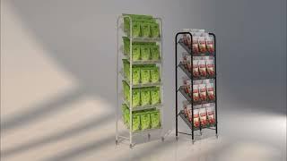 Premium Candy Display Rack Merchandiser | 4-Tier Metal Wire Retail Floor Display