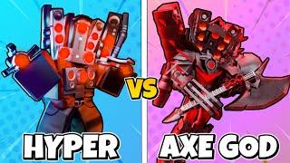 HYPER UPGRADED TITAN SPEAKERMAN vs AXE UPGRADED TITAN SPEAKERMAN in Toilet Tower Defense