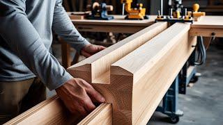 Making Cross Peg Joints Modern Bed Monolithic Wood Project // Extremely Ingenious Skills Woodworking
