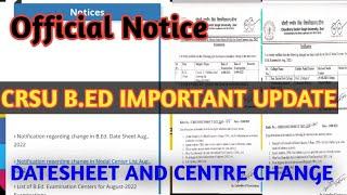 crsu b.ed most important update for official