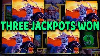 Hubby's INSANE JACKPOT HANDPAYS on Genghis Khan in Las Vegas!