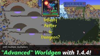 "Advanced" Terraria 1.4.4 world generation ─ With absurd Shimmer Pools and endless hollow Dungeon...