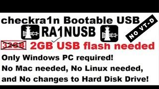 (EASIEST)[New ra1nUSB needs only 2GB flash drive] "checkra1n" jailbreak for Windows PC!Full Tutorial