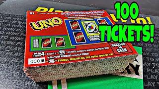 $1X100 UNO PA LOTTERY SCRATCH OFF TICKETS | FULL PACK #scratchers #scratchofftickets #lottery #uno