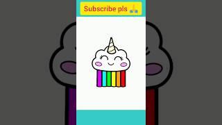 HOW TO DRAW A CLOUD UNICORN - HOW TO DRAW A CLOUD KAWAII - #shorts #art #drawing