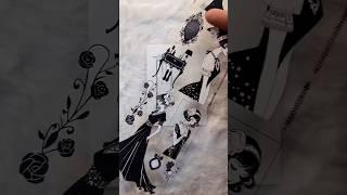 ASMR Creative Journal - White to Black mini spread #shorts #asmr  #journal #mixedmedia