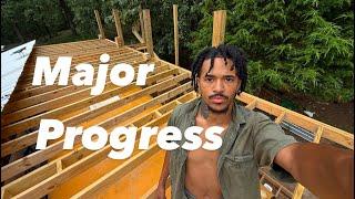 Framing the Upper Deck to my Offgrid Cabin