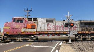 BNSF 7976 Manifest With Santa Fe Warbonnet North - W Peltier Rd. Railroad Crossing (Lodi CA)