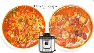 2 Hearty Soups in IP Chickpea Noodles Soup + Minestrone Soup Video Recipe | Bhavna's Kitchen