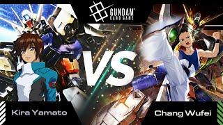 Gundam Card Game: Beta Match! Kira Yamato Strike Gundam VS Chang Wufei Breach Aggro!