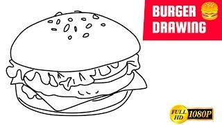 Make Burger Easy Drawing By Ashish Samrat, Drawing, Craft, Art, Draw, New Drawing In 2 Minutes