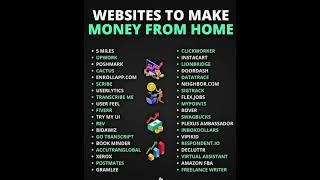 30 Web sites to make money online from Home #workfromhome #onlinejobs