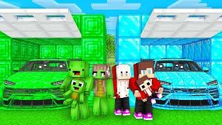 Mikey Family EMERALD vs JJ Family DIAMOND Super Car in Minecraft (Maizen)