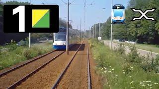  GVB Amsterdam Tramlijn 1 Cabinerit Centraal Station - Osdorp De Aker Driver's view POV