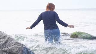 A dip in the freezing Baltic Sea  -  wetlook pool