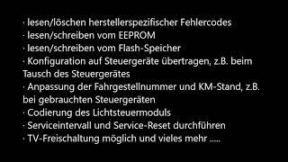 BMW Scan 1.4 Tachojustierung BMW E46 E38 E39 E83 E53 E85 Codieren Fehlercode lesen löschen auslesen