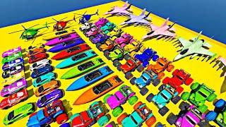 GTA V Mod Super Stunt Car Racing Challenge By SPIDER-MAN With Amazing Super Cars Off Road and Planes